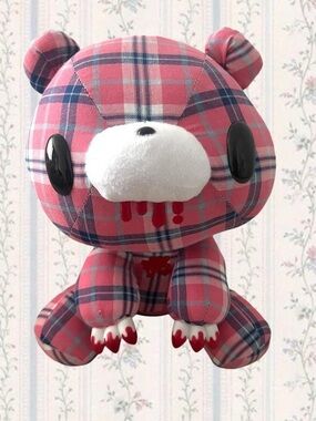 NWT pink plaid gloomy bear plush